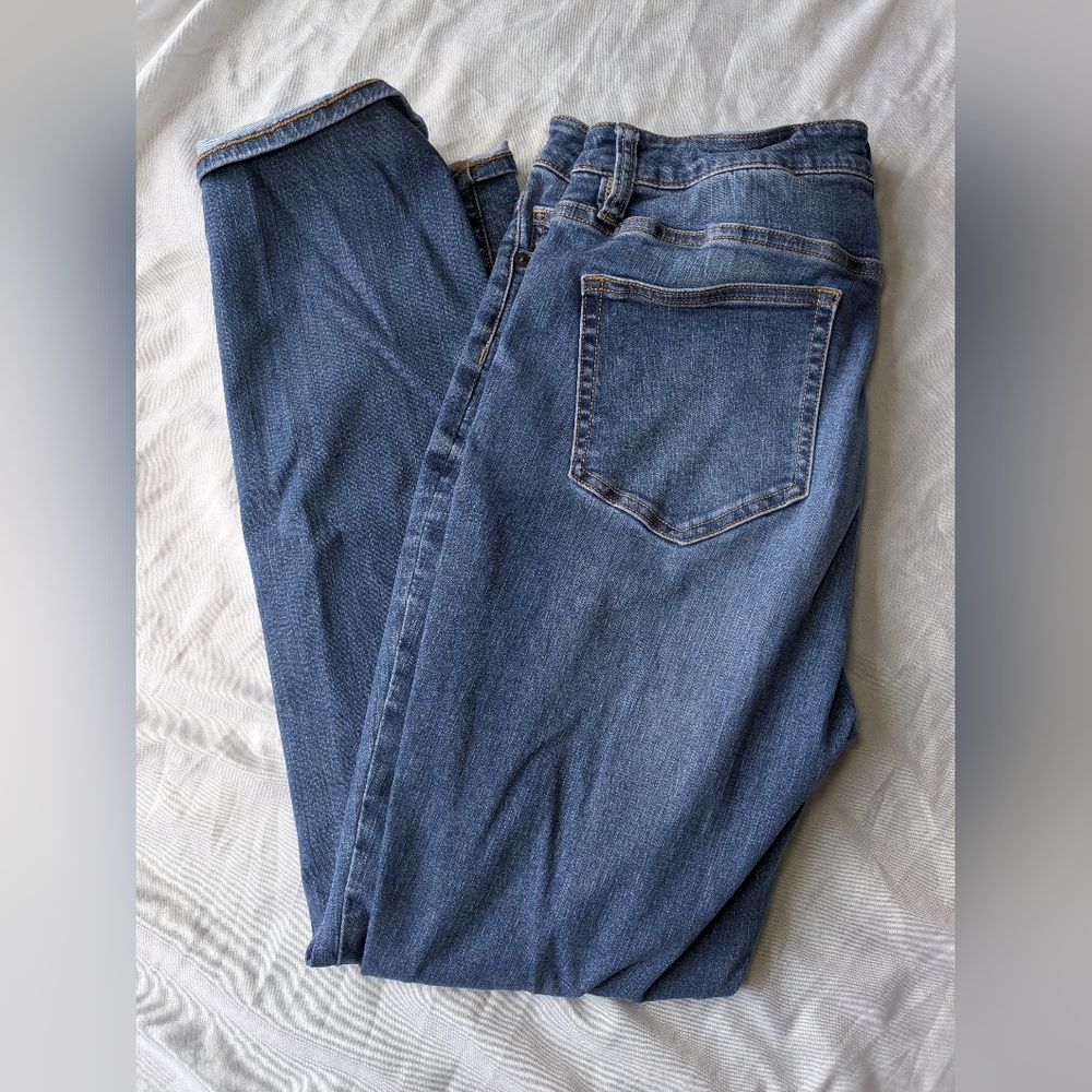 Lands' End‎ Women's Mid Rise Curvy Skinny Jeans Size 14